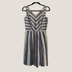 Striped linen dress - size 2